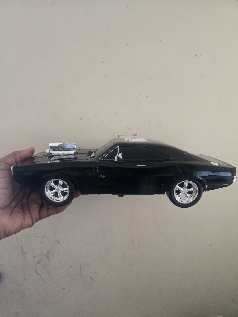 Marvel Black Muscle Car Toy with Chrome Accents